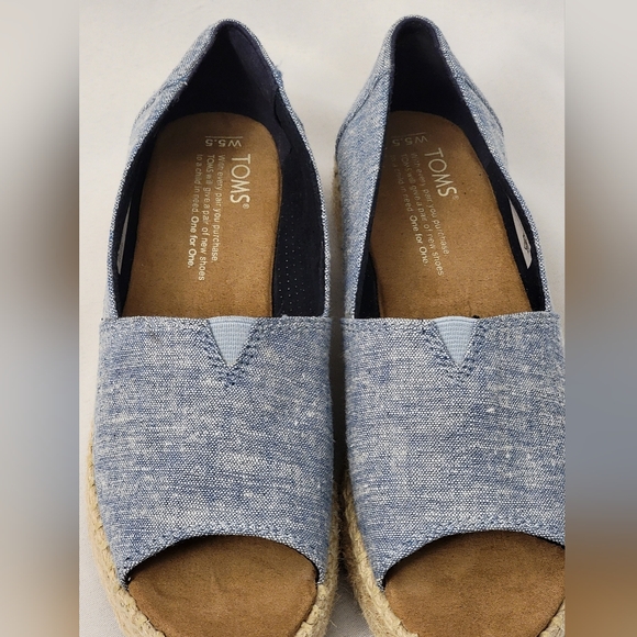 Toms Chambray Espadrille Flats Size 5.5 - Picture 8 of 12
